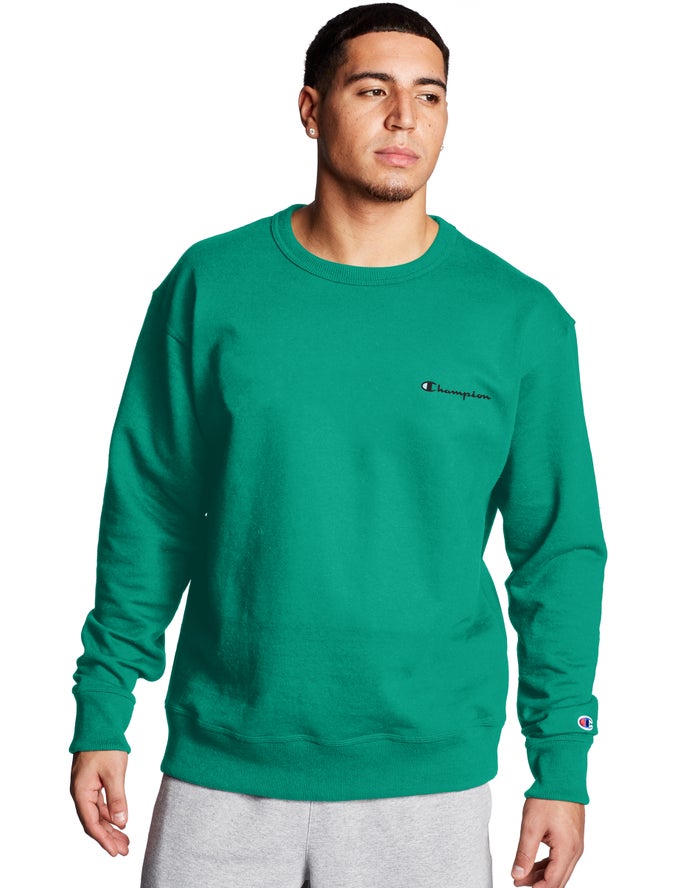 Sudadera Champion Hombre - Powerblend Fleece Crew Script Logo ( Verde ) 7984251-NQ